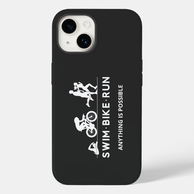 Black • Swim Bike Run Triathlon Icon Series Case-Mate iPhone Case (Back)