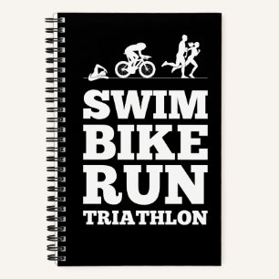 Black • Swim Bike Run Triathlon Motivation Notebook
