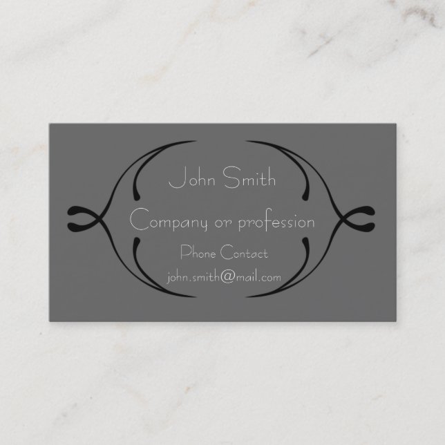 Black Swirl Business Card Tempate (Front)