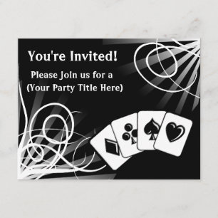 Black Swirl Custom Invitations