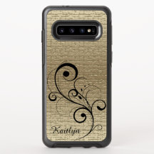 Black Swirl Gold Texture Personalised