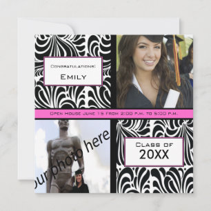 Black Swirl Graduation Farewell Invitation
