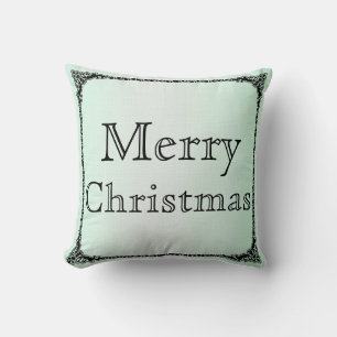 Black Swirl Merry Christmas Cushion
