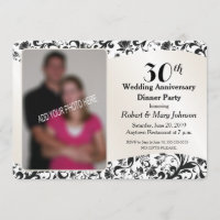 Black Swirl & Pearl 30th Wedding Anniversary Photo