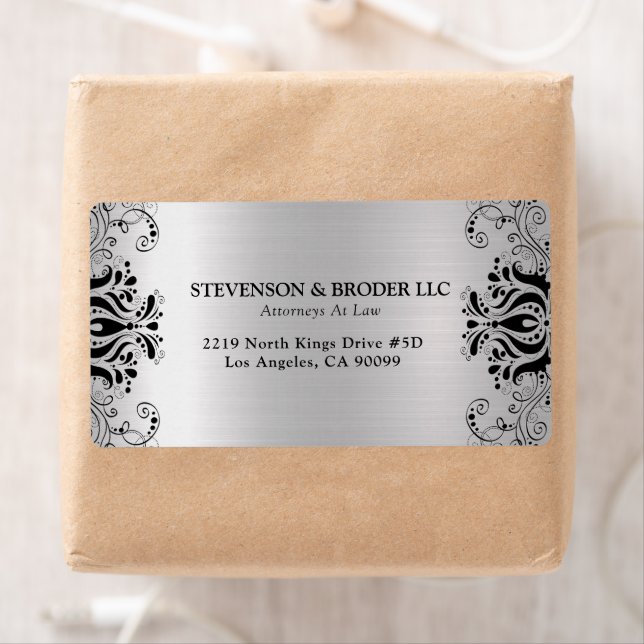 Black swirl silver background (Insitu)