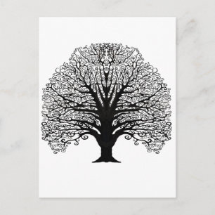 Black Swirl Tree Postcard