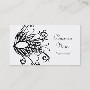 Black Swirled Mask Design Business Card