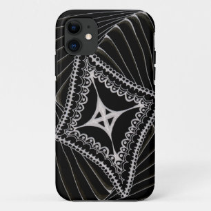 Black Swirling Kite Doodle iPhone 11 Case