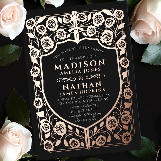 Black Sword Shield Mediaeval Monogram Wedding (Creator Uploaded)