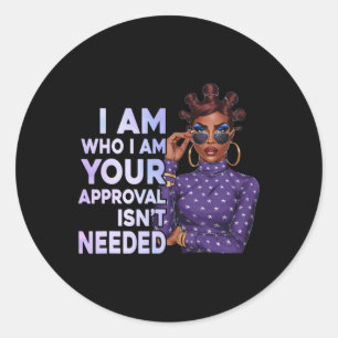 Black Sy Queen African American History Afro Ladie Classic Round Sticker