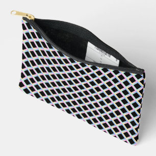 Black Symmetric Diamonds with Gradient Frames Accessory Pouch