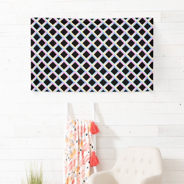 Black Symmetric Diamonds with Gradient Frames Banner (Insitu)
