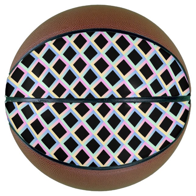 Black Symmetric Diamonds with Gradient Frames Basketball (Front)