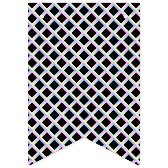 Black Symmetric Diamonds with Gradient Frames Bunting (First Flag)