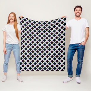 Black Symmetric Diamonds with Gradient Frames Fleece Blanket