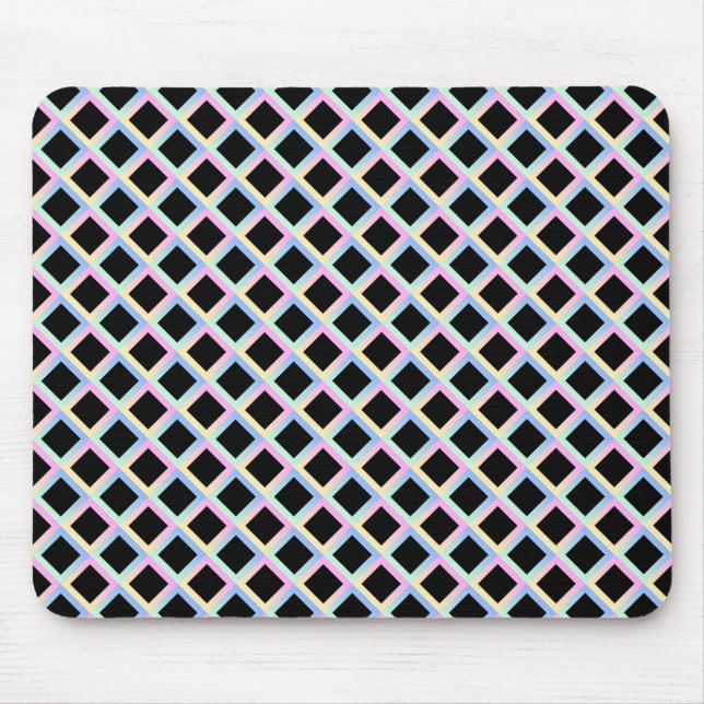 Black Symmetric Diamonds with Gradient Frames Mouse Pad (Front)