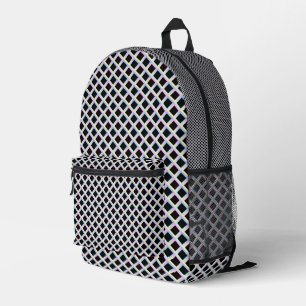 Black Symmetric Diamonds with Gradient Frames Printed Backpack