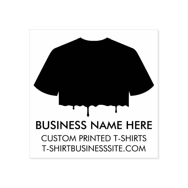 Black T-shirt Clothing Apparel Print Business Rubber Stamp (Imprint)