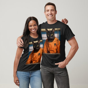 Black T-Shirt Featuring Havana Brown Cat in Inmat