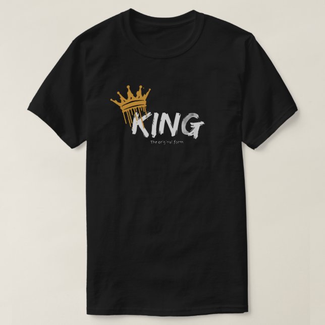 Black T-Shirt Half Sleeves King Logo Design (Design Front)
