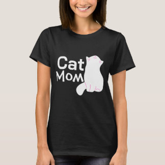 Black T-Shirt mum cat 