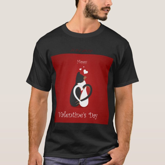 Black T-shirt Valentine's Day (Front)