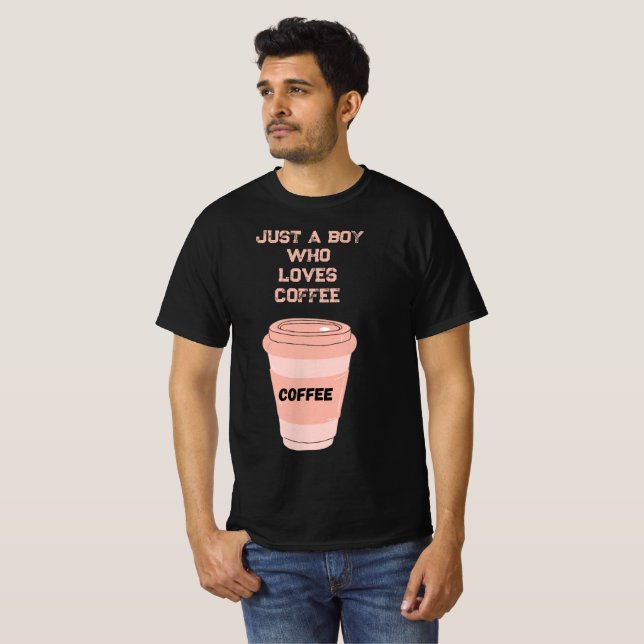 Black T-Shirt with Coffee Design (Front Full)