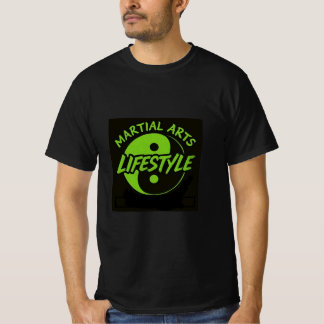 BLACK T WITH NEON GREEN LETTERING  MARTIAL  T-Shirt