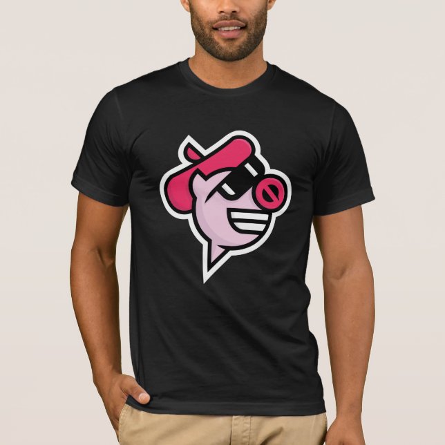 Black T with The Comedy Pigs Logo T-Shirt (Front)