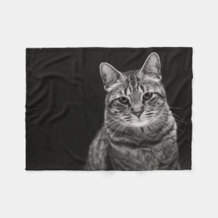 Black Tabby Kitten Fleece Blanket
