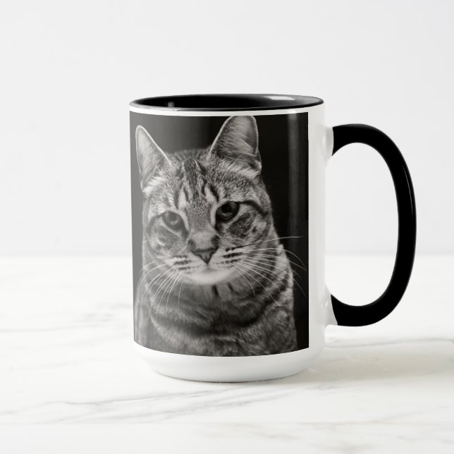 Black Tabby Kitten Mug (Right)