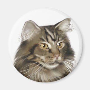Black Tabby Maine Coon Cat Magnet