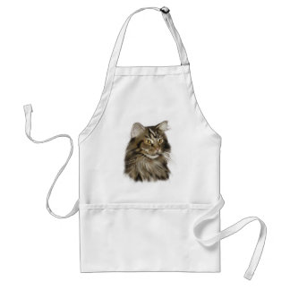 Black Tabby Maine Coon Cat Standard Apron