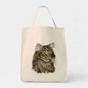 Black Tabby Maine Coon Cat Tote Bag