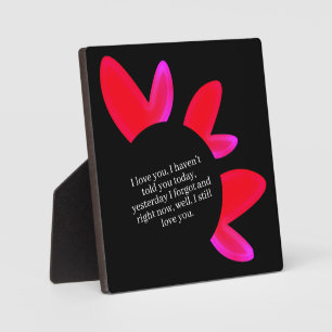 Black tabletop with easel red and pink hearts 2026 plaque