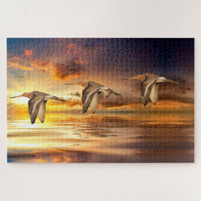 Black Tailed Godwits Jigsaw Puzzle (Horizontal)