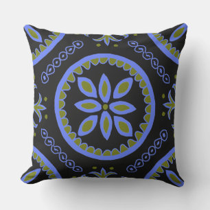 Black Talavera Tile Cushion