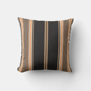 Black, Tan and White Stripes on a Pillow