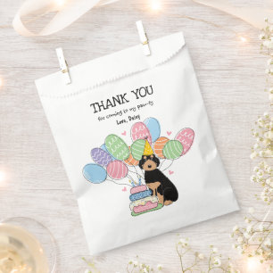 Black Tan Aussiedoodle Birthday Party Thank You Favour Bag