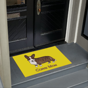 Black Tan Brindle Cardigan Welsh Corgi Mum Dog Lov Doormat