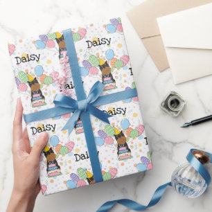 Black Tan Brussels Griffon Cropped Ears Birthday Wrapping Paper