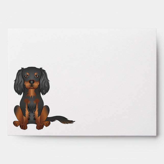 Black & Tan Cavalier King Charles Spaniel Dog Envelope (Front)