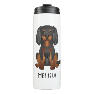 Black & Tan Cavalier King Charles Spaniel & Name Thermal Tumbler