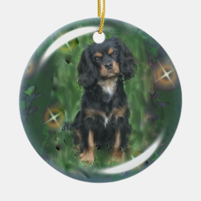 Black & Tan Cavalier King Charles Spaniel Ornament (Front)