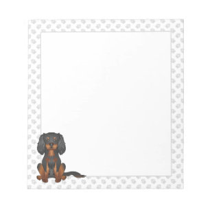 Black & Tan Cavalier King Charles Spaniel & Paws Notepad