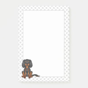 Black & Tan Cavalier King Charles Spaniel & Paws Post-it Notes
