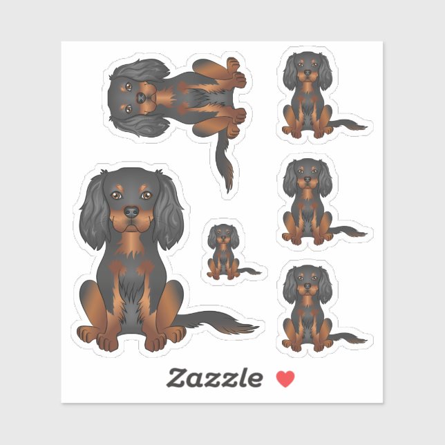 Black & Tan Cavalier King Charles Spaniel Sitting (Sheet)