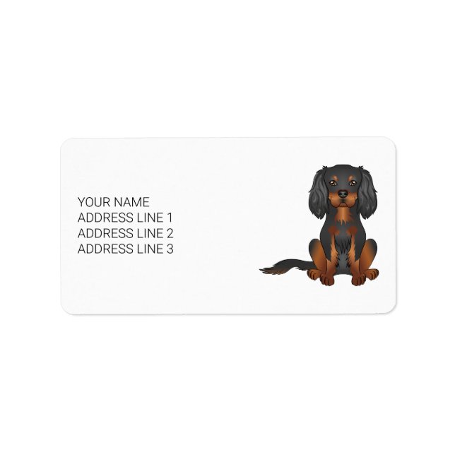 Black & Tan Cavalier King Charles Spaniel & Text Label (Front)