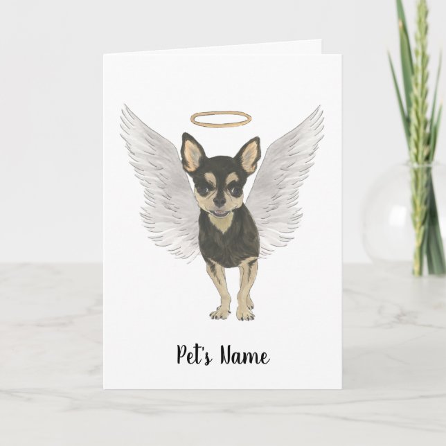 Black & Tan Chihuahua Sympathy Memorial Card (Front)