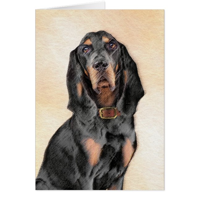Black & Tan Coonhound Painting - Original Dog Art (Front)